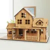 3D Puzzles Wooden Jigsaw Architecture DIY House Villa Kids Boys Girls Papier edukacyjny 230407