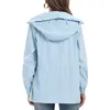 Trenchs pour femmes, coupe-vent, veste à capuche, manteau mi-long, cordon de serrage, taille fine, ourlet, couche de protection solaire, vêtements à fermeture éclair