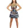 カジュアルドレスナイトドレス女性2023年夏のノースリーブベスト宗教的な油絵のエンジェルプリントスリムな家服