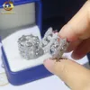 Designer de jóias passar testador de diamante hip hop gelado cruz 925 prata esterlina mens certificado gra moissanite anel