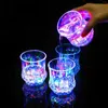 Disposable Cups Straws 4PCS LED Flash Drinking Crystal Pineapple Design Glow Water Tumblers For Party Decor Bar Plastic Glass