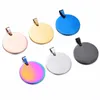 Pendentif Colliers 10 pcs en gros 30mm rond 6 couleurs unisexe en acier inoxydable estampage vierge ID étiquettes de chien collier résultats de bijoux