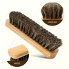 100% brosse à chaussures en crin de cheval vernis en cuir naturel véritable crin de cheval outil de polissage doux brosse de nettoyage pour botte en daim nubuck tt0408