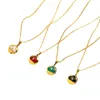 Clover Designer Pendant Halsband 18K Gold Plated Necklace Luxury Brand Flower Necklace Women Multi Color Long Chain Premium smycken Tillbehör Par med låda