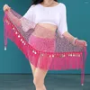 Scen Wear Sequins Belly Dance Hip Belt Women Tassel Coin Scarves for Performance