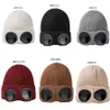 Unisex Fleece Ski Caps Beanie Winter Windproof Hat With Goggles Sticked Warm Wool Hats Snow Ski Skull Outdoor Sports Cap Fashion Skull Beabies C430