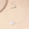 Choker vintage noir blanc fleur pour femmes bijoux de cou collier gothique gothique collier de chaîne de clavicule partout collier de choker