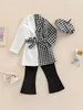 Clothing Sets Cute Toddler Boys Winter Outfit Set Baby Bear Print Hooded Sweater Pants Beanie Hat Children s Clothing 231108