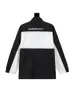 Herr designjacka svartvit lapptäckjacka med broderad logotyp på baksidan för par sport Sprinters Casual Loose Jacket och campingjacka