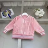 Luxury Kids Tracksuits Lovely Pink Velvet Material Baby Clothes Boy Jacket Storlek 110-160 blixtlåsrock och byxor nov05