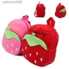 Rugzakken Schattige Aardbei Pluche Rugzak Cartoon Dier Mini Schooltassen Snoep Tas voor Kinderen Baby Meisje Jongen Cadeau 1-3 jaarL231108