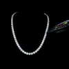 6mm 925 Silver VVS Moissanite Tennis Necklace Factory OEM ODM Custom Luxury 10K 14K Chain Hip Hop Jewelry for Women Men