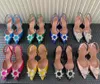 Свадебные туфли обувь 8 см Begum Bowknot Butterfly Pvc Pumps Высокие каблуки Амина Муадди Алмаз Блиллиант Сандалии Сандалии Трэнд -хрустание хрустальная обувь