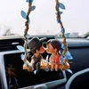 Décorations rétroviseur pendentif ornement mignon Couple sur balançoire intérieur cadeau romantique accessoires de voiture AA230407