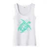 Women's Tanks Pretty Light Green Turtle Design Sexy Breathable Tank Tops Women's Beach Leisure Sleeveless Tee Gym Fitness Camisole