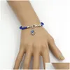 Charm Bracelets Wholesale Handmade Jewelry Lucky Kabh Charm Bracelet Evil Eye Hamsa Hand Of Fatima Bracelets Pu Leather Brai Dhgarden Dhgye