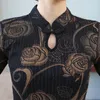 Abbigliamento etnico Stampa Fiore Donna Tang Top Camicia Qipao tradizionale cinese da donna Colletto alla coreana vintage Camicetta Cheongsam quotidiana Casual