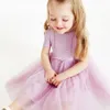 Girl Dresses Flower Dress Light Purple Summer European And American Princess Cute Breathable Mesh Suitable For Daily Travel