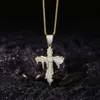 Designer Jewelry Hip Hop New Copper Brass Jewelry Gold Plated Zircon Cross Pendant Dripping Ankh Pendant Necklace