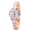 Wristwatches Top Trendy Luxury Women'S Watch Diamond Inlaid Small Dial Quartz Rose Gold Steel Band Watches For Ladies Dress