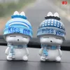 Decorations 2PCS Lovely Couple Girl Boy Romantic Resin Doll Dashboard Ornament Cute Accessories Interior Car Pendant Decoration GIfts AA230407