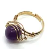 Cluster Rings Natural Stone Round Beads Amethyst Green Aventurine Exquisite Ring Charm Boutique Fashion Jewelry DIY Necklace Earrings