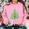 Sudaderas con capucha para mujer, cuello redondo, manga larga, estampado de árbol de Navidad, chaqueta de entrenamiento con capucha, artículos para mujer, Top exfoliante