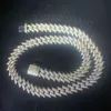 YuyingGems wzbogacony lód Diamentowy naszyjnik moissanite 13 mm szerokość Sier Sier Cuban Link Chain