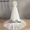 Party Dresses Boho Tul A Line Wedding Dresses 2021 Off the Shoulder Lace Appliques Beach Bridal Gown Sexy High Split Wedding Gowns For Bride 0408H23