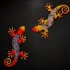 Dekoracje ogrodowe 2pcs metalowe gecko jaszczurka ścienna dekoracja do domu posągi na świeżym powietrzu