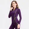 LU-6958 Plove maniche lunghe Yoga Sportswear Fitness Running Slim Maglione invernale con semi-cerniera