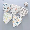 Bavoirs 5 pièces bavoirs bébé Triangle écharpe coton dessin animé enfant Bandana bavoir Dribble bavoirs nouveau-né Slabber tissu absorbant bavoir imperméable serviette L231108