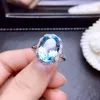 Cluster Rings Big Size Clear Sky Blue Topaz Gemstone Ring For Women Jewelry Real 925 Silver Natural Gem Birthstone Scorpio Gift