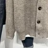 Mäns tröjor stickade för män Cardigan Plain Man kläder Collar Collar Jacka Solid Color Coat 2023 Trend Korean Fashion X S