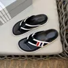 Slippers Schoenen Voor Mannen 2023 Lente Koean Mode Slippers Klassieke Driekleurige Strepen Casual Outdoor Strand Zomer