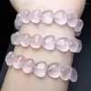 Bracelets à maillons en Quartz Rose naturel, en forme de cœur, pierres précieuses Reiki, bijoux à la mode, Fengshui, guérison, cadeau d'énergie porte-bonheur pour femmes, 1 pièces