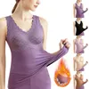 Camisoles & Tanks Womens Thermal Fleece Lined Underwear Tops Tank Top Warm Base Layer Vest Velvet Heating With Chest Pad