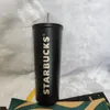 Tasarımcı Black Straw Cup 591ml Çift Katmanlı Paslanmaz Çelik Büyük Kapasite Yalıtım Kupası Klasik Mektup Su Kupası Araba Kupası Okul Su Kupası