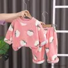 Pijamas Conjuntos de pijamas para niñas Pijamas de terciopelo para niños Traje de ropa interior para niños 2023 Otoño Invierno Niños Ropa de dormir cálida Ropa para el hogar para bebés R231108