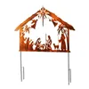 Tuindecoraties IJzerkunst Metaal Outdoor Yard Scene Decoratieve Woondecoratie Jezus Geboorte Silhouet Drop