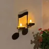 Candle Holders Light Display Stand 1 Set Holder Wall-mounted Creative Handmade Metal Musical Note Ornament Key Shape Tea Home Decor