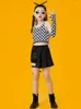 Scen Wear 2023 Jazz Dance Costumes for Kids Sleeveless Tops Shorts Kpop Outfits Girls Ballroom Hip Hop Performance Clothes DQS12492