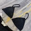 Wonmen Designer AW Dawangjia 23 Spring and Summer New Crystal Letter Decorative Wang Bikini Rimless Underwear Swimsuit Set Set Advanced Design 66ess
