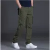 Qnpqyx nova primavera de outono calças de outono masculino casual calça de algodão regular de algodão de combate masculino calças táticas multi -bolsos