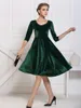 Casual Dresses Fashion Elegant Party Evening For Women Solid Slim Velvet Strecth Dress Autumn Winter 2023