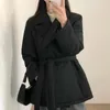 Damen Daunenjacke im Vintage-Stil, schwarz, Anzugkragen, Baumwolle, gepolstert, für Damen, Winter, schick, dick, warm, langärmelig, schlanke Dame, gesteppte Oberbekleidung