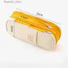 Cosmetic Bags Angoo Multifunctional Cosmetic Bag Macaroon Big Capacity Double-layer Canvas Pencil Case Travel Storage Pouch School Supplies Q231108