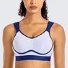 Yoga Outfit Contrôle de rebond pour femmes Soutien-gorge de sport à fort impact Couverture complète Sous-vêtements non rembourrés Femme Entraînement Fitness Sportswear 38 40 42 DD F