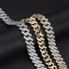 High Quality Style 18mm 14 k Gold and Silver Plated Brass Cz Stone Hip Hop Chain Necklace