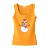 Women's Tanks Cute Dog Graphic Snowman Design Sexy Slim Fit Tank Tops Women's Kawaii Casual High Street Sleeveless Mom Tee